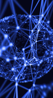 Store enrouleur Points bleus reliés par des lignes