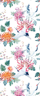 Store enrouleur Héron et fleur