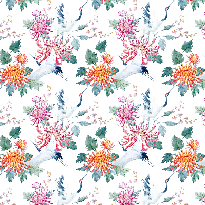 Store enrouleur Héron et fleur