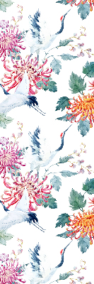 Store enrouleur Héron et fleur