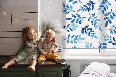 Store enrouleur Feuilles bleues