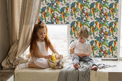 Store enrouleur Oiseaux et fleurs