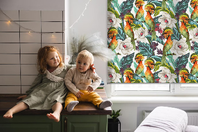 Store enrouleur Oiseaux et fleurs