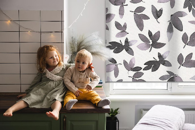 Store enrouleur Feuilles rose foncé