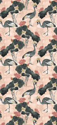 Store enrouleur Héron sur fond rose