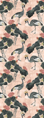 Store enrouleur Héron sur fond rose