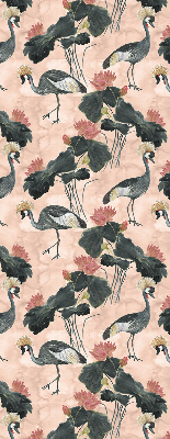 Store enrouleur Héron sur fond rose