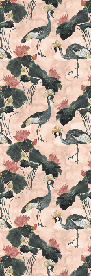 Store enrouleur Héron sur fond rose