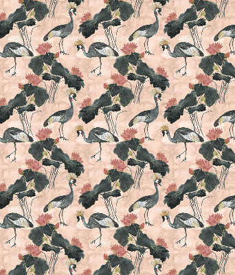 Store enrouleur Héron sur fond rose