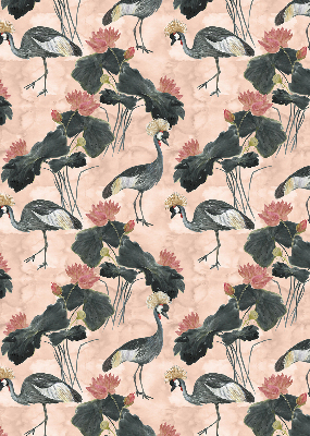 Store enrouleur Héron sur fond rose