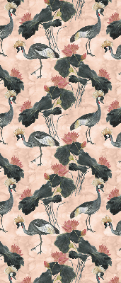 Store enrouleur Héron sur fond rose