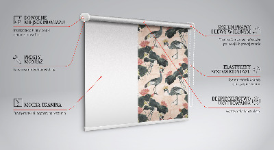 Store enrouleur Héron sur fond rose