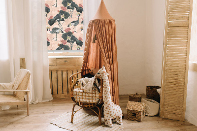 Store enrouleur Héron sur fond rose