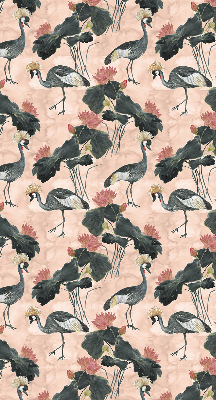 Store enrouleur Héron sur fond rose