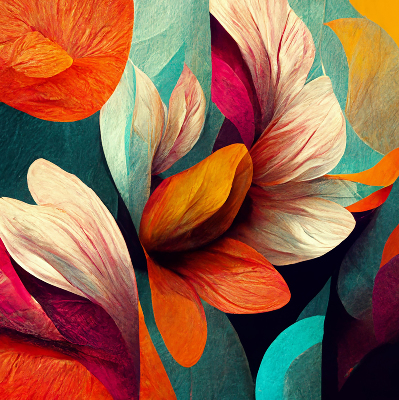 Store intérieur Fleurs dans l'abstraction