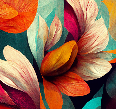 Store intérieur Fleurs dans l'abstraction