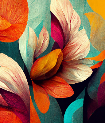 Store intérieur Fleurs dans l'abstraction