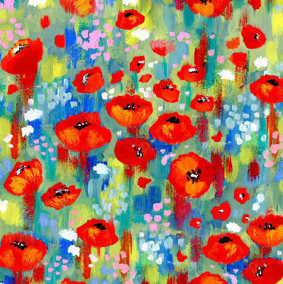 Store enrouleur Prairie de coquelicots