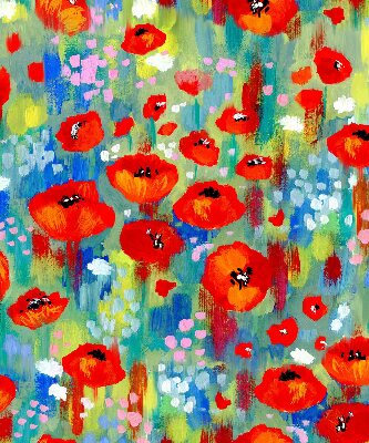 Store enrouleur Prairie de coquelicots