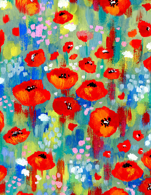 Store enrouleur Prairie de coquelicots