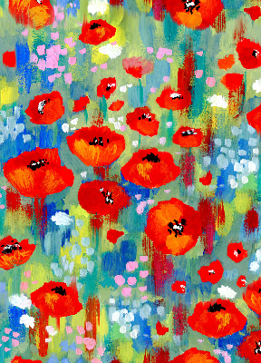 Store enrouleur Prairie de coquelicots