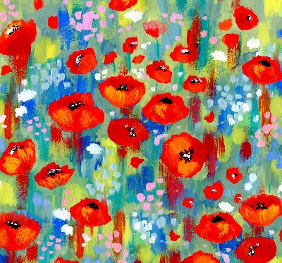 Store enrouleur Prairie de coquelicots