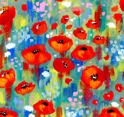 Store enrouleur Prairie de coquelicots