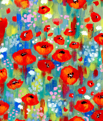 Store enrouleur Prairie de coquelicots