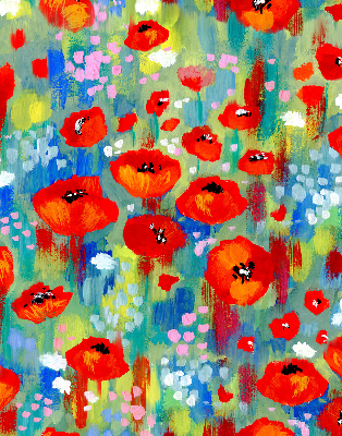 Store enrouleur Prairie de coquelicots