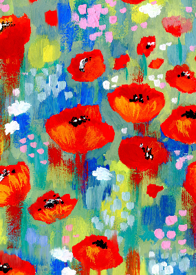 Store enrouleur Prairie de coquelicots