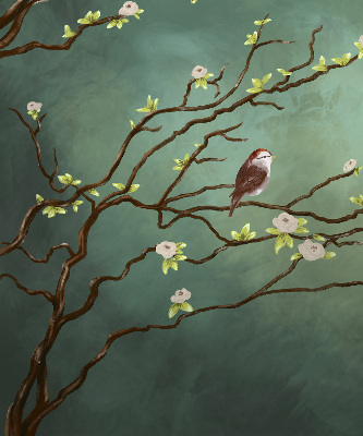 Store enrouleur Oiseaux sur une branche