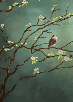 Store enrouleur Oiseaux sur une branche