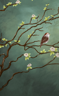 Store enrouleur Oiseaux sur une branche