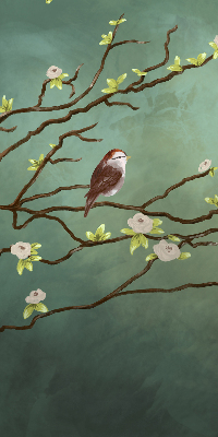 Store enrouleur Oiseaux sur une branche