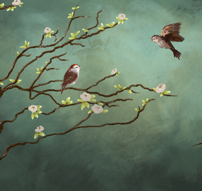 Store enrouleur Oiseaux sur une branche