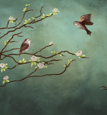 Store enrouleur Oiseaux sur une branche