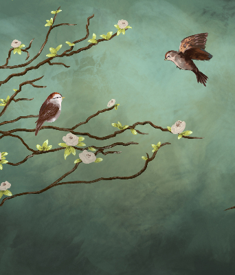 Store enrouleur Oiseaux sur une branche