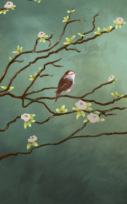 Store enrouleur Oiseaux sur une branche