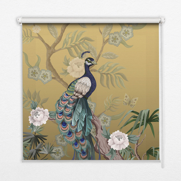 Store enrouleur Paon sur un arbre