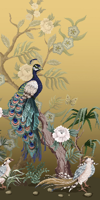 Store enrouleur Paon sur un arbre