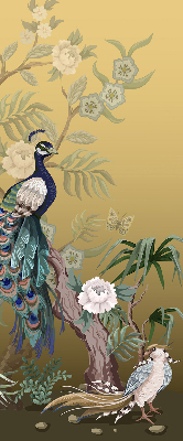 Store enrouleur Paon sur un arbre