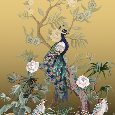 Store enrouleur Paon sur un arbre