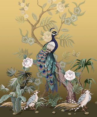 Store enrouleur Paon sur un arbre