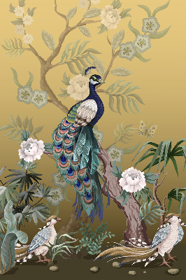 Store enrouleur Paon sur un arbre