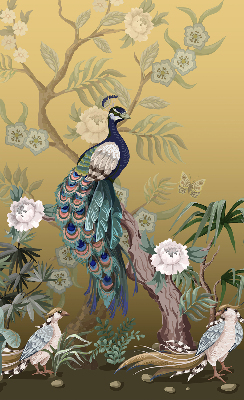 Store enrouleur Paon sur un arbre