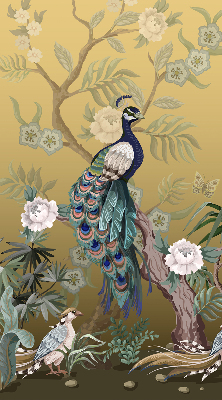 Store enrouleur Paon sur un arbre