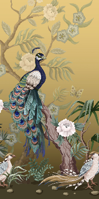 Store enrouleur Paon sur un arbre