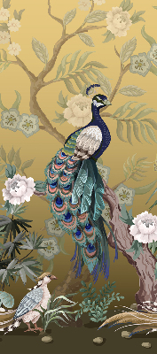 Store enrouleur Paon sur un arbre