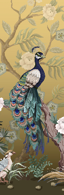 Store enrouleur Paon sur un arbre