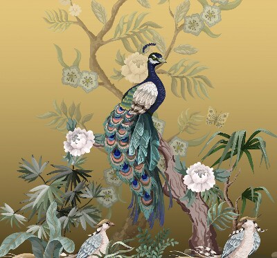 Store enrouleur Paon sur un arbre